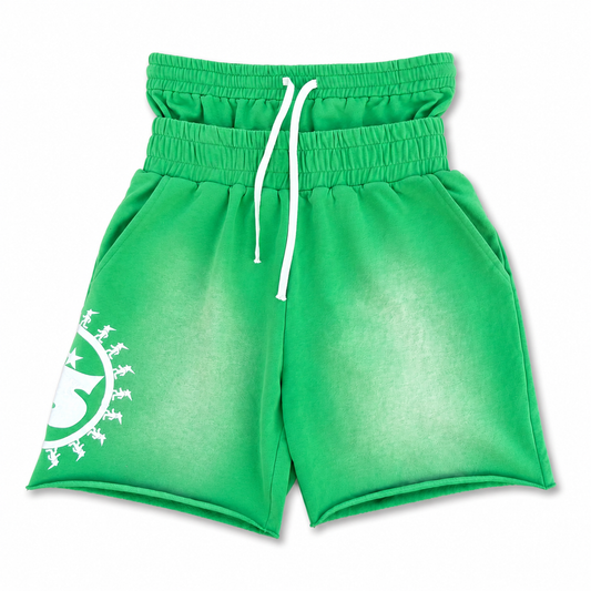 Green Apple Double Waisted Shorts