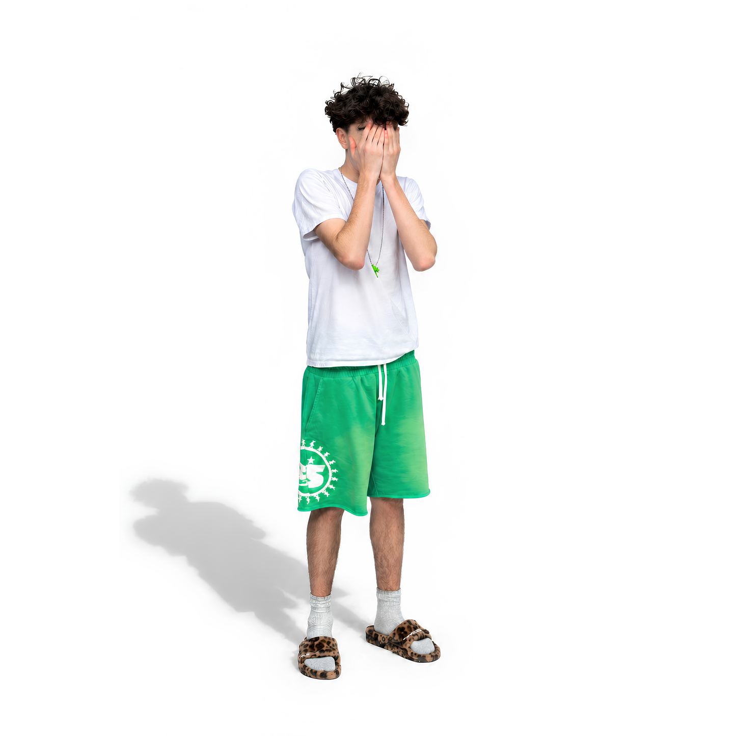 Green Apple Double Waisted Shorts