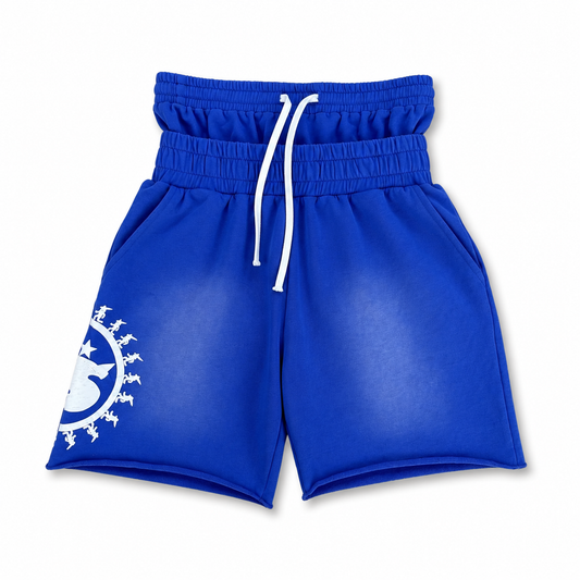 Blue Raspberry Double Waisted Shorts